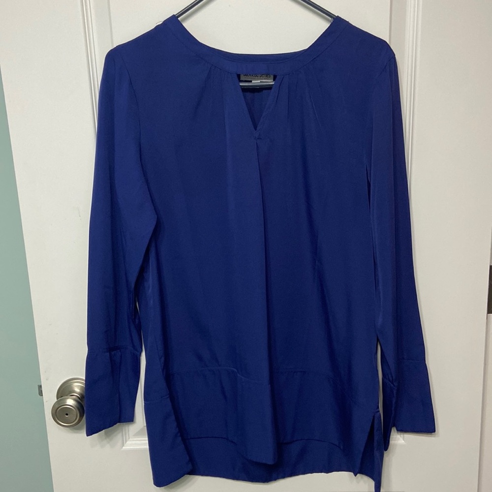 Buckhead Betties Women’s Longsleeve Blouse XL Navy Blue EUC